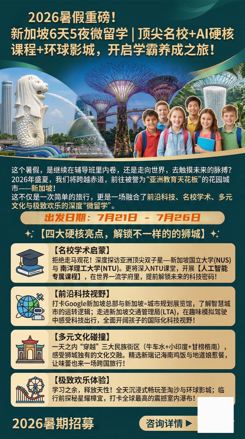新加坡微留学国际双语营海报