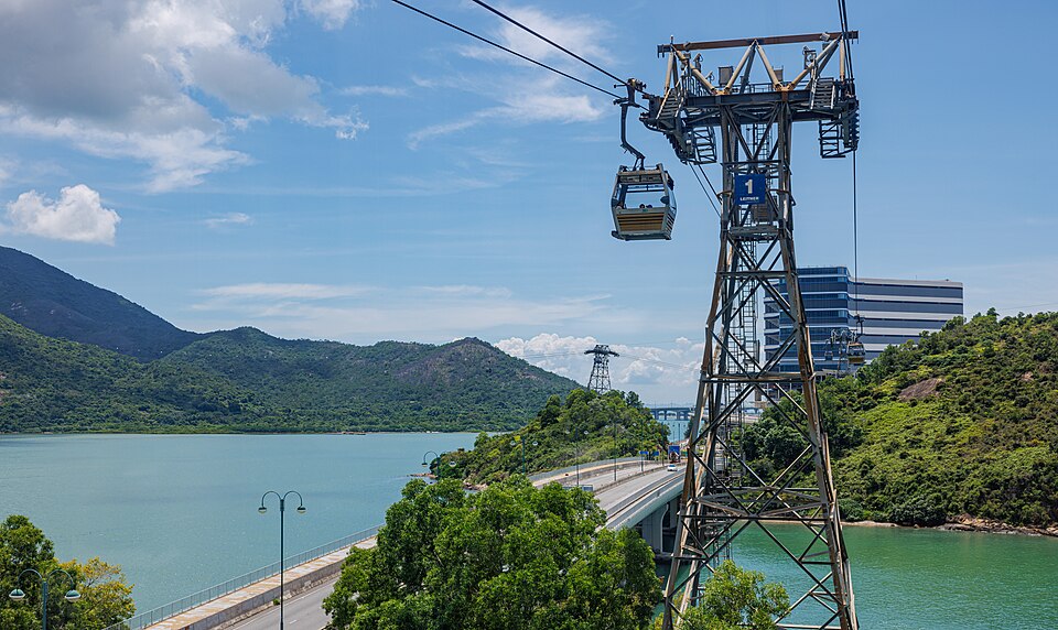 Views from the Ngong Ping 360 cable car in Hong Kong